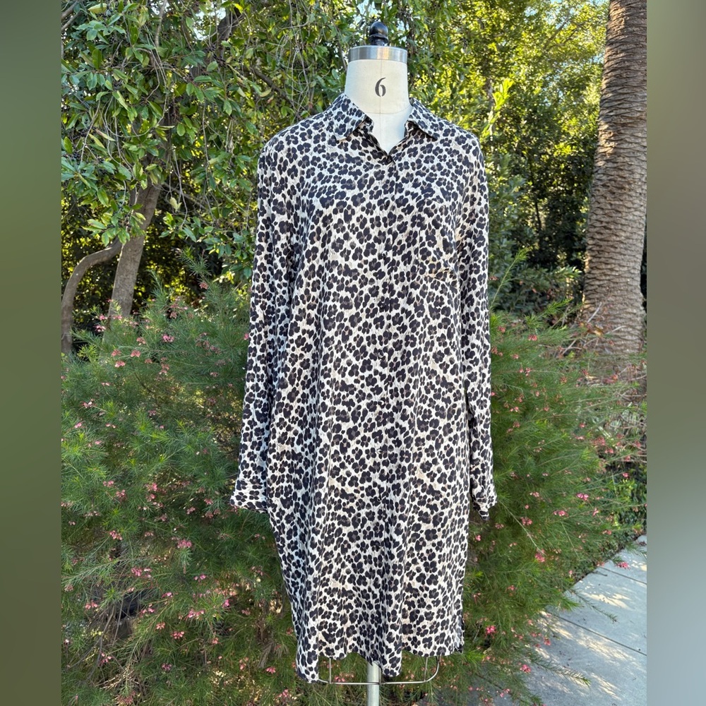 0039 Italy silk shirtdress with optional fabric belt - size XL - Picture 2 of 5